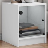  Noćni ormarići sa staklenim vratima 2 kom bijeli 35x37x42 cm | shoptok.hr