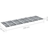  Jastuk za ležaljku sivi karirani 200 x 60 x 3 cm tkanina Oxford | shoptok.hr