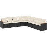  9-dijelni set vrtnih sofa s jastucima crni od poliratana | shoptok.hr