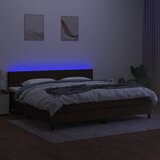  Krevet box spring s madracem LED tamnosmeđi 200x200 cm tkanina | shoptok.hr