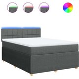 vidaXL Krevet s oprugama i madracem tamnosivi 140x190 cm od tkanine | shoptok.hr