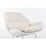 White Label Kremno bel gugalni fotelj iz tkanine bouclé Rocky – | Shoptok.si