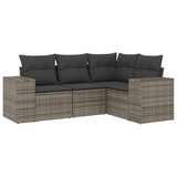  4-dijelni set vrtnih sofa od poliratana s jastucima sivi | shoptok.hr