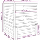  Komposter bijeli 82,5x82,5x99,5 cm od masivne borovine | shoptok.hr