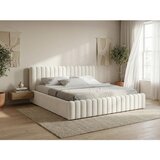 Makamii Sivorjava oblazinjena zakonska postelja s prostorom za shranjevanje z letvenim dnom 140x200 cm Lemi – | Shoptok.si