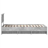  Krevetna konstrukcija s uzglavljem Betonski sivi 120 x 123 cm | shoptok.hr