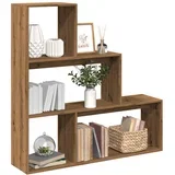 regal za knjige 3 razina hrast 123x29x123 cm drveni