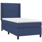  Krevet s oprugama i madracem plavi 90 x 200 cm od tkanine | shoptok.hr