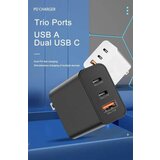 Eima EM01 65W 2xPD 25W/65W 1xUSB+Type C na Type C crni Kućni punjač