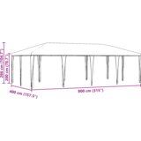 vidaXL Šotor za zabave Zeleni 8x4 m PE | Shoptok.si