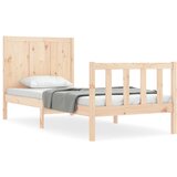  The Living Store Posteljni okvir z vzglavjem trden les - Posteljni Okvir, (21445666) | Shoptok.si