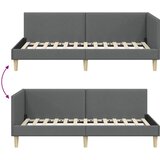  Kutni okvir kreveta s uzglavljem Tamno siva 80 cm x 200 cm | shoptok.hr