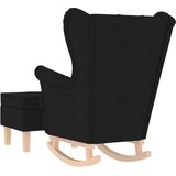  Stolica za ljuljanje od tkanine s osloncem za noge crna | shoptok.hr