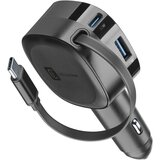 Cellular Line Avto polnilec navijalni GaN USB-C 60W, črn, (5000091239) Cene