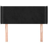  Uzglavlje s ušima crno 93x16x78/88 cm baršunasto | shoptok.hr