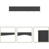  The Living Store 5-panelni vetrobran tkanina 600x80 cm antraciten - Vetrobran, (21742480) Cene