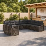  Sjedeća garnitura za vrt 10 kom. Siva poliratan 62 x 62 x 70 cm | Shoptok.si