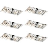 QAZQA Komplet 6 vgradnih reflektorjev belih GU10 50mm 2-Light Trimless - Oneon | Shoptok.si