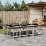 vidaXL 11-dijelni vrtni blagovaonski set s jastucima svijetlosivi | shoptok.hr