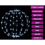 vidaXL Žogica med 96 LED Hladno bela 30 cm Kovina | Shoptok.si