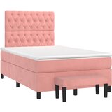 Box spring krevet s madracem ružičasti 120 x 200 cm baršunasti | shoptok.hr