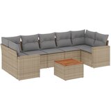 Maison Chic Seti vrtnega pohištva - Vrtna garnitura - Vrtni pohištvo set 8-delna z blazinami bež poli ratan, (21800932) | Shoptok.si