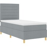  Box Spring postelja z ležiščem in LED svetlobo svetlo siva 90x190 cm tkanina, (22081135) | Shoptok.si