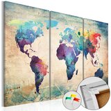  Slika na plutenoj podlozi - Rainbow Map [Cork Map] 60x40 | shoptok.hr