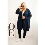 Kesi Women's Plus Size cotton hoodie with a zipper navy | shoptok.hr