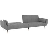  kavč dvosed z ležiščem z blazinami, žamet, svetlo siva, 220x84,5x69 cm | Shoptok.si