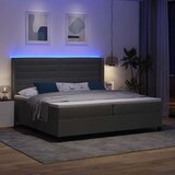  LED Box Spring Krevet Tamno siva 200 x 200 cm tkanina | shoptok.hr