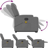  Masažni naslonjač na podizanje od tkanine tamnosivi | shoptok.hr