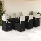 vidaXL 9-dijelni vrtni bistro set od poliratana s jastucima crni | shoptok.hr