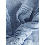 Reserved - Džemper s uzorkom pletenica - bljedoplavo | shoptok.hr