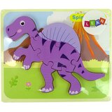  Wooden Puzzle Dinosaur Corythosaurus Pink Spinosaurus Purple | Shoptok.si