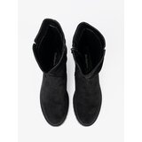 Shelvt Black ankle boots with ruffled upper and zipper | shoptok.hr