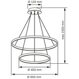  LED luster na sajli LEA LED/35W/230V 4000K Ø 60 cm crni | Eponuda.com