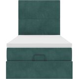 vidaXL Otomanski posteljni okvir z vzmetnicami zelen 90x200cm žamet | Shoptok.si