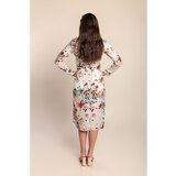 Fenzy Plus Size Midi Obleka S Cvetličnim Potiskom, Svetlo Roza | Shoptok.si