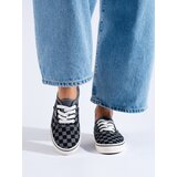 SHELOVET Black and gray checkered sneakers cene