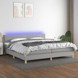 The Living Store Box spring postelja z vzmetnico LED sv. siva 200x200 cm blago - Box Spring Postelja, (21516596) Cene