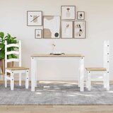  Blagovaonski stol PANAMA bijeli 112x60x75 cm masivna borovina | shoptok.hr