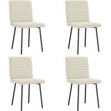 Maison Chic Jedilni stoli - Vzorci stoli 4 kosi krem žamet A777, (22032540) | Shoptok.si