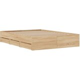 vidaXL Posteljni okvir s predali sonoma hrast 120x190cm inženirski les | Shoptok.si