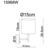 Globo 15968W - zidna svetiljka deleon 1xE14/40W/230V | Eponuda.com