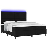 Box Postelja z box springom z vzmetnico & LED Črna 180x200 cm Tkanina, (22067429) | Shoptok.si