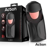Action Kubex Masturbator with Licking Tongue, Pulsation & Vibration Black Cene