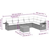 vidaXL 8-dijelni set vrtnih sofa od poliratana s jastucima crni | shoptok.hr
