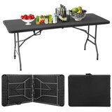  Sklopivi sto crni 180x76x74cm | Eponuda.com