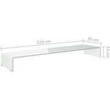 vidaXL Stojalo za TV / ekran stekleno belo 120x30x13 cm | Shoptok.si